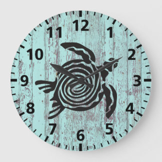 Grande Horloge Ronde Turtle Beach Shabby