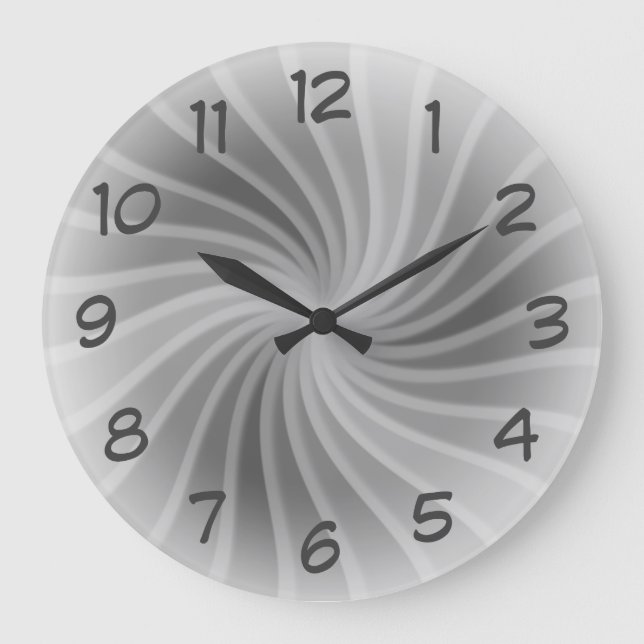 Grande Horloge Ronde Twirl Argent Espace (Recto)
