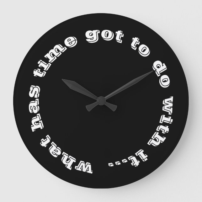 Grande Horloge Ronde Typographe noir blanc (Recto)