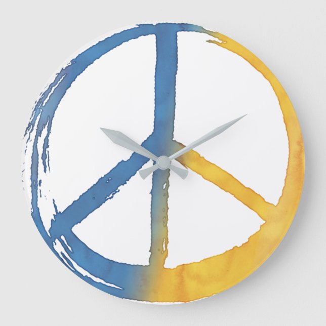 Grande Horloge Ronde Ukrainian - Time for PEACE Symbole Ukraine (Recto)