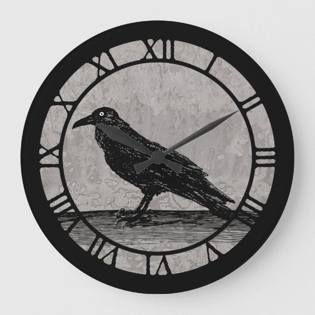 Grande Horloge Ronde Un Corbeau (Recto)