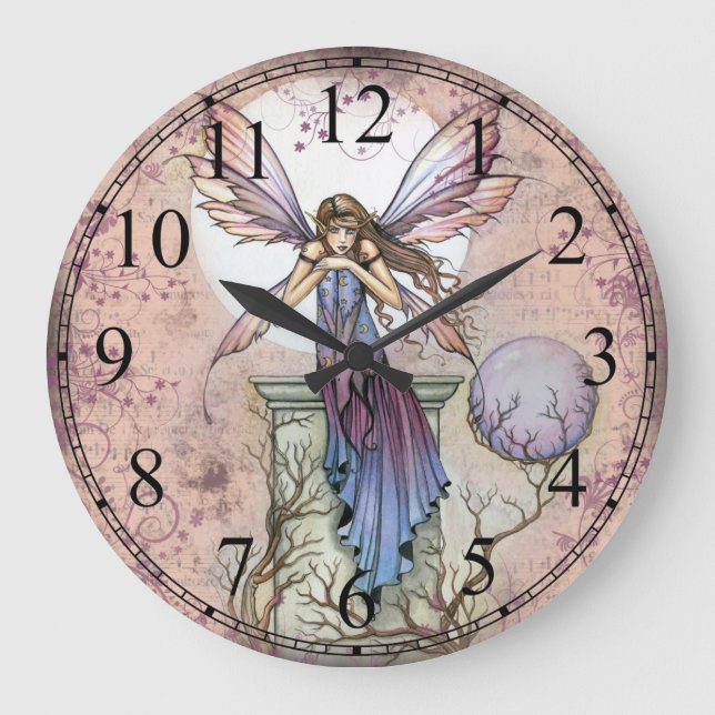 Grande Horloge Ronde Un endroit pour penser Imaginaire Fée Art cadenas (Recto)