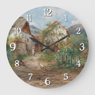 Grande Horloge Ronde Un jardin rustique en fleurs à la campagne