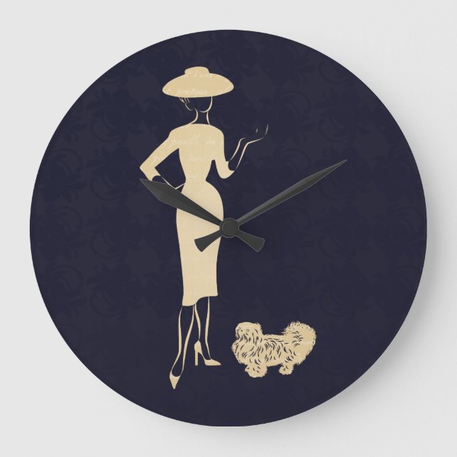 Grande Horloge Ronde Un nouveau look Mode Vintage des années 1950 (Recto)