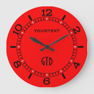 Grande Horloge Ronde Un numéro rouge vibre pour les pompiers pour perso
