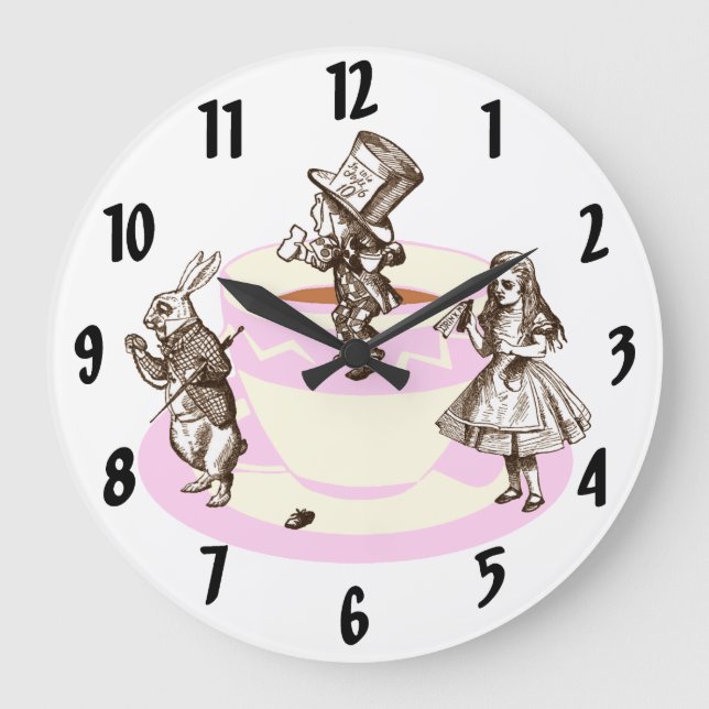 Grande Horloge Ronde Un Tea Party original cadenas (Recto)