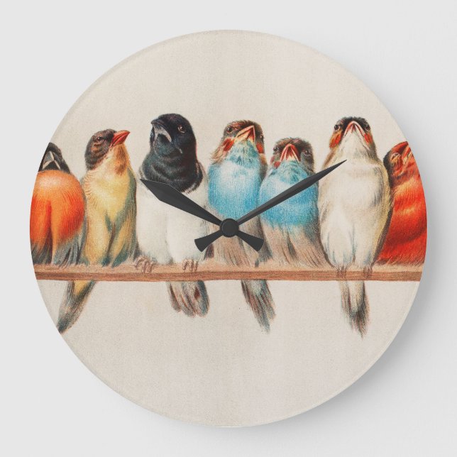Grande Horloge Ronde Une perche d'oiseaux, 1880 par Hector Giacomelli (Recto)