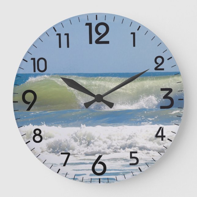 Grande Horloge Ronde Une vague de plage parfaite (Recto)