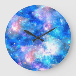 Grande Horloge Ronde Unicorne Galaxy Night Sky Print