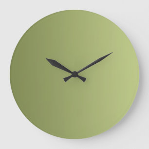 Grande Horloge Ronde UNIQUEMENT des dégradés de COULEUR - vert olive