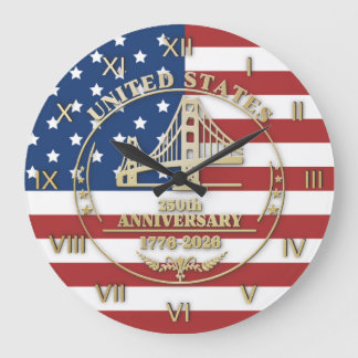 Grande Horloge Ronde USA 250th Anniversary Golden Gate Patriotic Flag