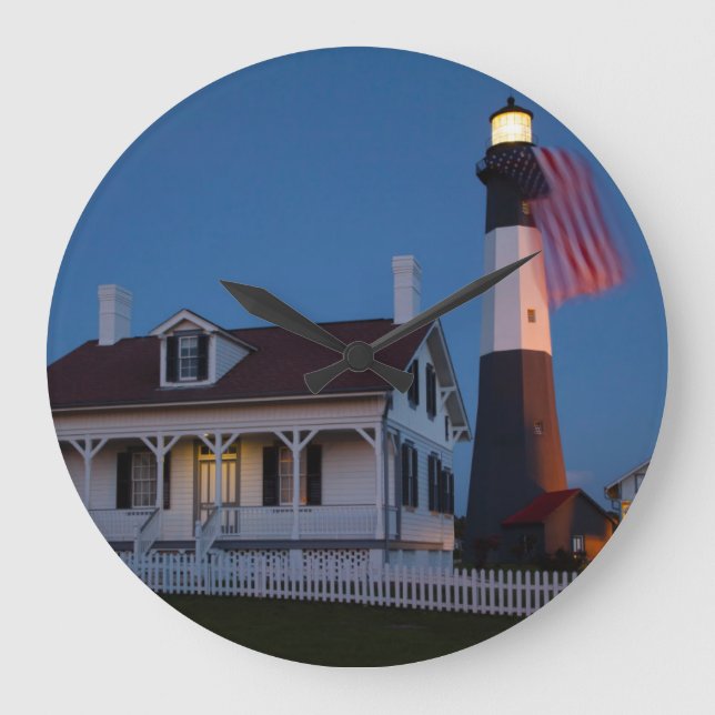 Grande Horloge Ronde USA, Géorgie, Tybee Island, Flag Flying (Recto)