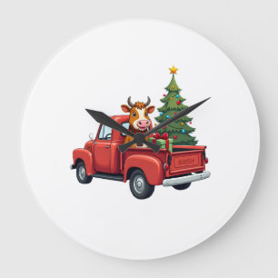 Grande Horloge Ronde Vache des Highlands dans la ferme du camion Vache