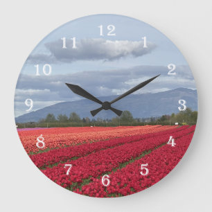 Grande Horloge Ronde Vallée de Skagit Tulipes de l'État de Washington H