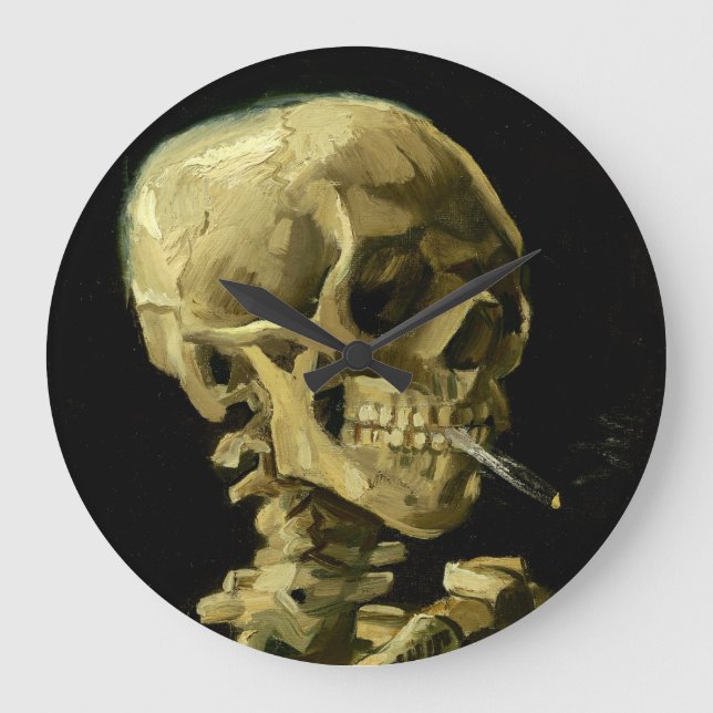 Grande Horloge Ronde Van Gogh Fumer du squelette (Recto)