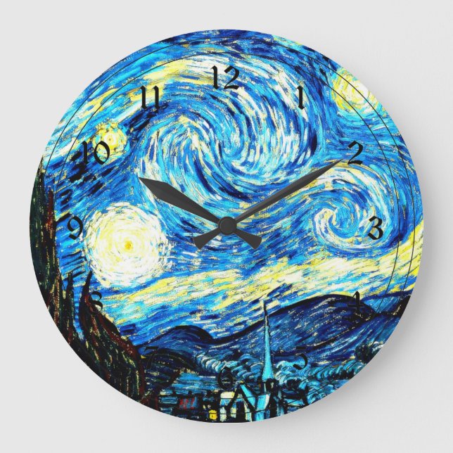 Grande Horloge Ronde Van Gogh - Nuit étoilée (Recto)
