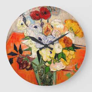 Grande Horloge Ronde Van Gogh Roses and Anemones