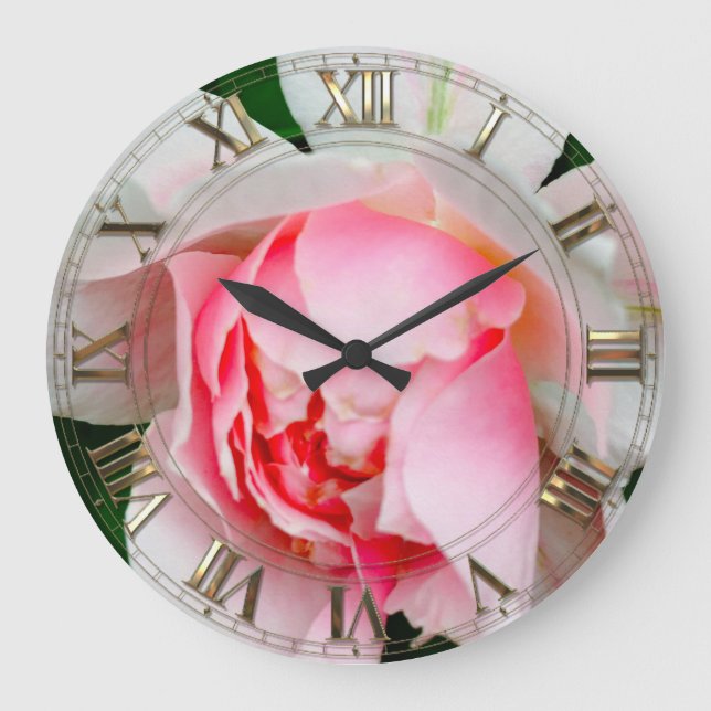 Grande Horloge Ronde Vanmoure Petal Rose Élégant (Recto)