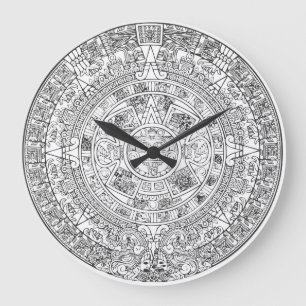 Grande Horloge Ronde Vecteur Calendrier Aztec toute l'horloge