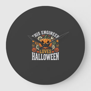 Grande Horloge Ronde Vecteur de citrouille d'ingénieur d'Halloween