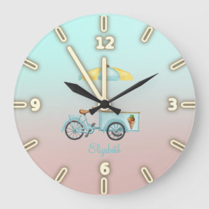 Grande Horloge Ronde Vélo de glace adorable et cool