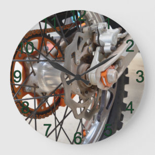 Grande Horloge Ronde Vélo droit Moto Roue Cogs, Grand Portefeuille