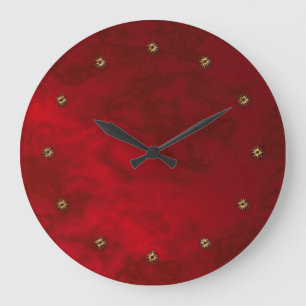 Grande Horloge Ronde velours rouge
