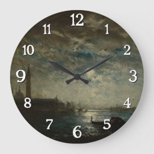 Grande Horloge Ronde Venise et le Campanile au Clair de Lune