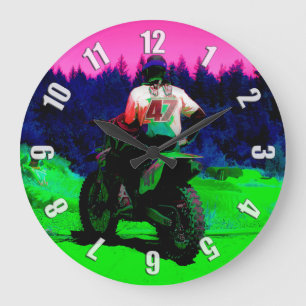 Grande Horloge Ronde Vérification de la piste - Motocross Racer