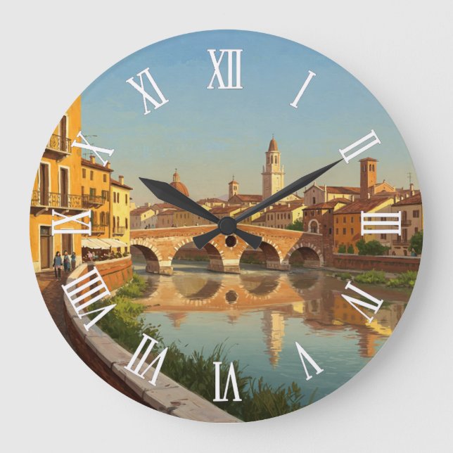 Grande Horloge Ronde Verona Italy Bridge Travel (Recto)