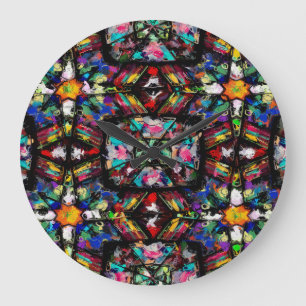 Grande Horloge Ronde Verre d'acier équatorien