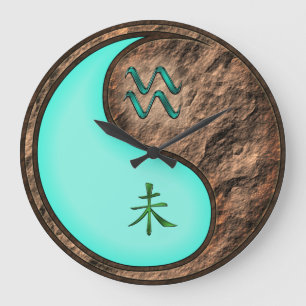Grande Horloge Ronde Verseau & Chèvre de Terre