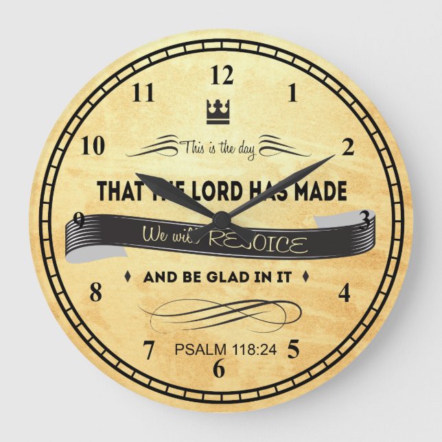 Grande Horloge Ronde Versets de la Bible, c'est le jour (Recto)