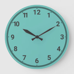 Grande Horloge Ronde Vert bleu