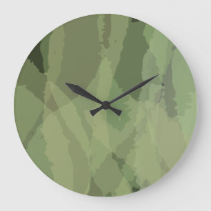 Grande Horloge Ronde Vert, cool, aquarelle tendance motif abstrait