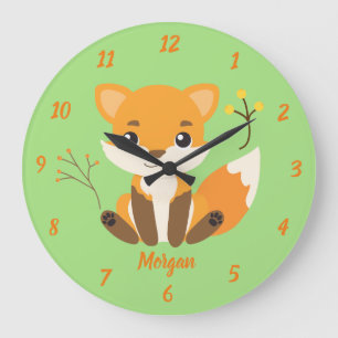 Grande Horloge Ronde Vert et orange