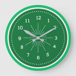 Grande Horloge Ronde Vert simple