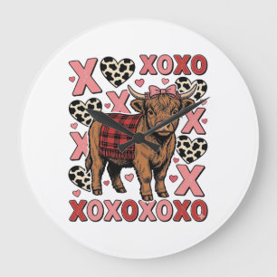 Grande Horloge Ronde Vêtement vintage de la Saint-Valentin XOXO jolie v