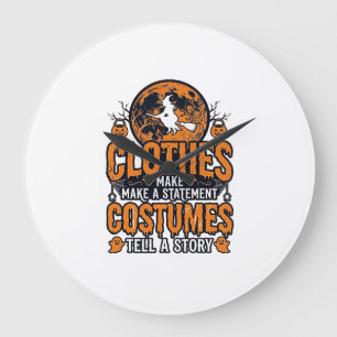 Grande Horloge Ronde Vêtements Halloween Vintage Chemise Déclaration de