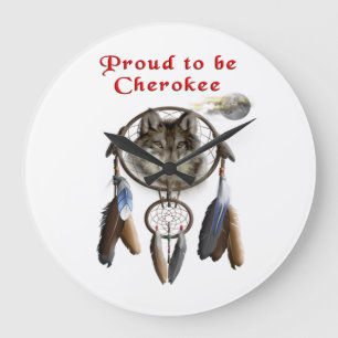Grande Horloge Ronde Vêtements indiens Cherokee