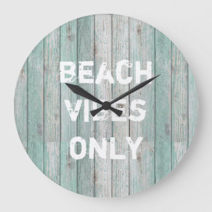 Grande Horloge Ronde Vibes De Plage Uniquement Cottage En Bois