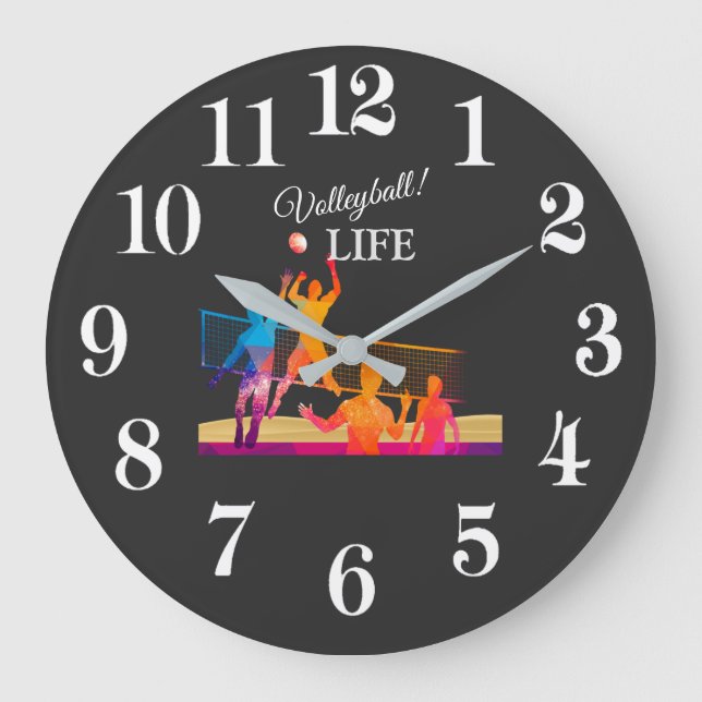 Grande Horloge Ronde Vie de volley-ball (Recto)