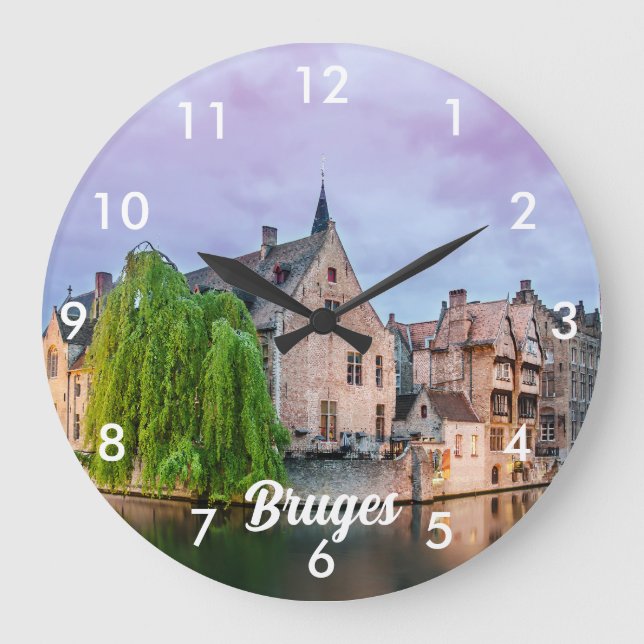 Grande Horloge Ronde Vieille ville de Bruges et tour du Beffroi (Recto)