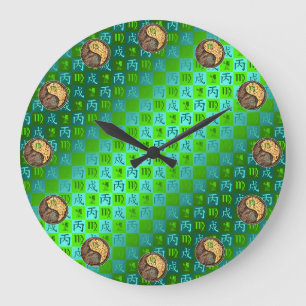 Grande Horloge Ronde Vierge & Chien de Feu