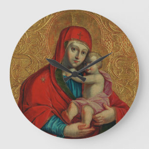 Grande Horloge Ronde Vierge Marie et Enfant Jésus par Jan Rombauer