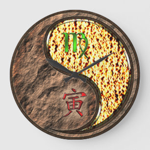 Grande Horloge Ronde Vierge & Tigre de Feu