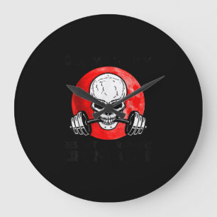 Grande Horloge Ronde Vieux homme Gym respecter vos aînés Lifclub Skull
