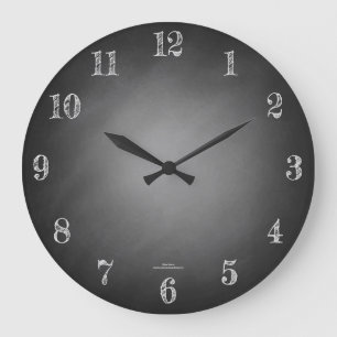 Grande Horloge Ronde Vignette de tableau noir rétro