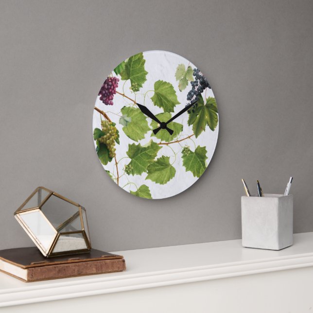 Grande Horloge Ronde Vignoble de raisins Ile grecque méditerranéenne (Bureau)