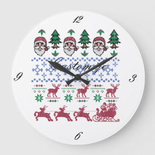 Grande Horloge Ronde Vilain Sweater Style Thunder_Cove de Noël